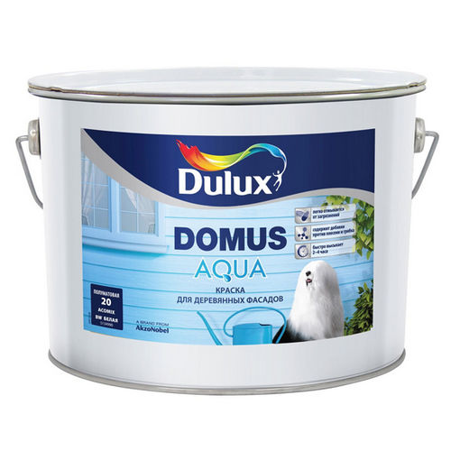 Краска для деревянных фасадов Dulux Domus Aqua Баз BW