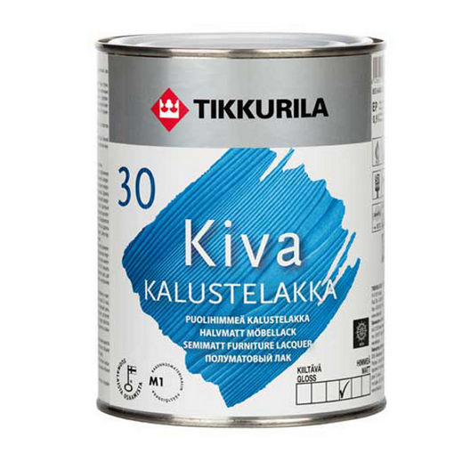 Лак для дерева Кива полуматовый, Тиккурила, Kiva Kalustelakka, Tikkurila