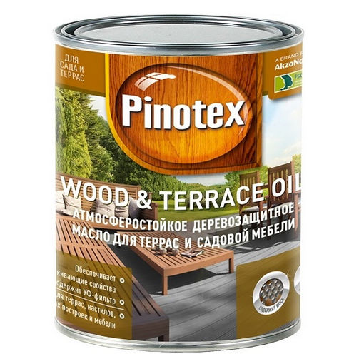 Деревозащитное масло для садовой мебели и терасс Pinotex Wood&Terrace Oil, Пинотекс