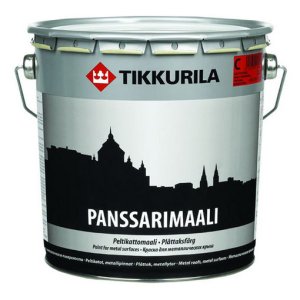 Краска для металлических крыш База А Тиккурила Панссаримаали, Tikkurila Panssarimaali полуглянцевая
