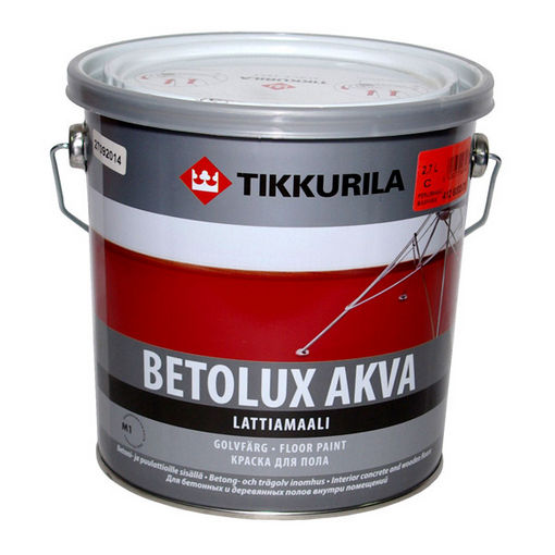 Краска для пола полиуретан -акрилатная База C, Тиккурила Бетолюкс Аква, Tikkurila Betolux Akva C